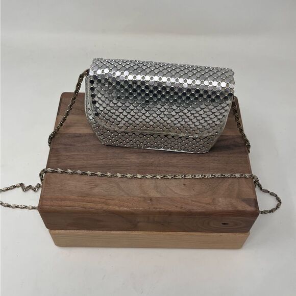 Vintage F.W. Woolworth Silver Metallic Sequins Mini Chain Bag - Picture 16 of 16